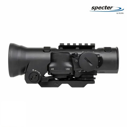 ELCAN SpecterDR 1.5x/6x Rifle Scope 5.56 BDC w/Flip Covers, ARD & A.R.M.S. Levers Black - DFOV6-B146-C10 LPVO Rifle Scope ELCAN SpecterDR 