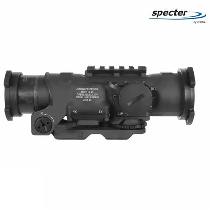 ELCAN SpecterDR 1x/4x Rifle Scope 5.56 BDC w/Flip Covers, ARD & A.R.M.S. Levers Black - DFOV4-B146-C10 LPVO Rifle Scope ELCAN SpecterDR 