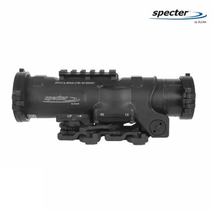 ELCAN SpecterDR 1x/4x Rifle Scope 5.56 BDC w/Flip Covers, ARD & A.R.M.S. Levers Black - DFOV4-B146-C10 LPVO Rifle Scope ELCAN SpecterDR 