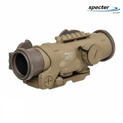 ELCAN SpecterDR 1x/4x Rifle Scope 7.62 BDC w/Flip Covers, ARD & A.R.M.S. Levers FDE - DFOV4-T265-C20 LPVO Rifle Scope ELCAN SpecterDR 