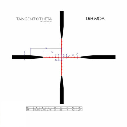 Tangent Theta TT315H LRH 3-15x50mm Rifle Scope LRH MOA Reticle 800102-0405 Rifle Scope Tangent Theta 