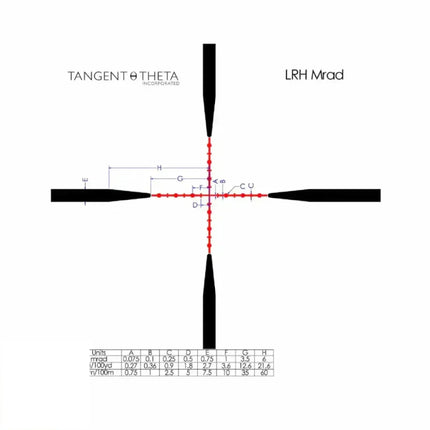 Tangent Theta TT315H LRH 3-15x50mm Rifle Scope LRH MRAD Reticle 800102-0304 Rifle Scope Tangent Theta 