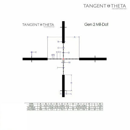 Tangent Theta TT315M 3-15x50mm Rifle Scope GEN 2 Mil-Dot Reticle Rifle Scope Tangent Theta 