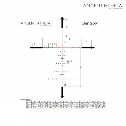 Tangent Theta TT525P 5-25x56mm Rifle Scope AIF Turrets GEN 2 XR Reticle CB 800100-0601 Rifle Scope Tangent Theta 